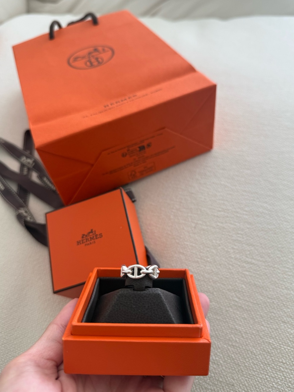 HERMES CHAINE D’ANCRE ENCHAINEE RING small model size 49